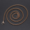 Men's 201 Stainless Steel Cuban Link Chain Necklaces NJEW-T012-04A-56-RG-2