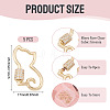 5Pcs Brass Micro Pave Clear Cubic Zirconia Screw Carabiner Lock Charms KK-TA0003-18-3