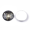 Starry Sky Pattern Printed Glass Cabochons LS-GGLA-N004-25mm-D82-2