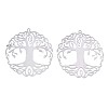 Tarnish Resistant 201 Stainless Steel Filigree Pendants STAS-S118-030P-2