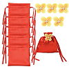 Satin Cloth Drawstring Pouches with Flower ST-CJ0048-001A-1