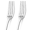 Word Pattern Stainless Steel Fork AJEW-WH0191-003-1