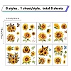 8 Sheets 8 Styles PVC Waterproof Wall Stickers DIY-WH0345-196-2