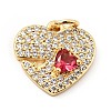 Brass Micro Pave Cubic Zirconia Pendants KK-E015-12G-2