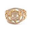 Sun with Eye Cubic Zirconia Crystal Wide Band Ring for Women ZIRC-C025-07G-1
