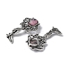 Angel Brass Natural Rhodonite Pendants KK-D361-02AS-28-2