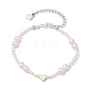 Shell Pearl & Glass Pearl Beaded Bracelets BJEW-JB10622-1