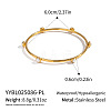 Chic 304 Stainless Steel Pave Pearl Bangles for Women HT2221-1-2