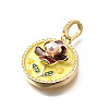 Brass Micro Pave Cubic Zirconia & Enamel Pendants KK-R222-10G-03-2