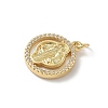 Brass Micro Pave Cubic Zirconia with Shell Pendants KK-Z115-04G-3