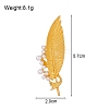 Feather Shape Alloy Brooches for Backpack Clothes PW-WG4EC9D-01-2