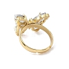 Adjustable Brass Glass Finger Rings RJEW-P148-A01-22-3