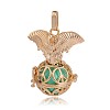 Golden Plated Brass Hollow Round Cage Pendants KK-J252-03G-2