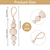 Wood Round Beads Pendant Decoration HJEW-CA00009-2