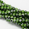 Handmade Evil Eye Lampwork Round Bead Strands LAMP-L055-8mm-11-1