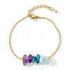 Bohemian Natural Aquamarine & Amethyst & Apatite Chips Link Bracelets CL1551-6-1