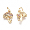 Brass Micro Pave Cubic Zirconia Charms ZIRC-I038-01G-2