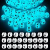 104 Pcs Luminous Cube Silicone Beads Letter Square Dice Alphabet Beads with 2mm Hole Spacer Loose Letter Beads for Bracelet Necklace Jewelry Making JX439A-1
