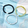 3Pcs 3 Styles Natural Gemstone & Howlite Beads Stretch Bracelets Sets BJEW-JB11007-2