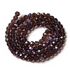Electroplate Transparent Glass Beads Strands EGLA-A035-T6mm-L13-2