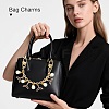 4Pcs 4 Styles Alloy Rhinestone with Acrylic Pearl Bead Charm Cable Chain Bag Decorative Chains HJEW-FS00060-03-7