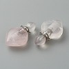 Natural Rose Quartz Pendants G-B009-25P-B-2