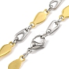 201 Stainless Steel Teardrop Links Chain Necklace NJEW-F22-39R-GP-2