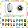 54Pcs 9 Colors Handmade Millefiori Lampwork Beads LAMP-YW0004-20-3