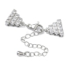 Brass Micro Pave Clear Cubic Zirconia Chain Extender KK-Z143-10P-1