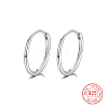 Rhodium Plated 925 Sterling Silver Huggie Hoop Earrings IK9735-06-1
