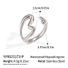 304 Stainless Steel Cuff Open Rings for Women XV0496-2-1