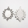 Rose Pattern Oval Tibetan Style Alloy Big Pendant Cabochon Settings PALLOY-K109-04AS-RS-2