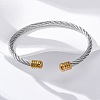 304 Stainless Steel Cuff Bangles BJEW-G584-05D-GP-2