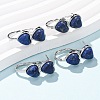 Valentine's Day Heart Natural &Lapis Lazuli Stud Earrings EJEW-T053-01P-12-1