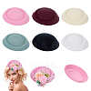  6Pcs 6 Colors Cloth Flat Round Fascinator Hat Base for Millinery AJEW-NB0005-57-1