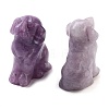 Natural Lepidolite/Purple Mica Stone Carved Dog Figurines DJEW-L023-A08-1