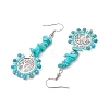 Alloy with Glass with Natural Apatite Dangle Earrings EJEW-MZ00218-02-4