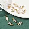 SHEGRACE Brass Clear Cubic Zirconia Charms XGRQ2O935-417G-4