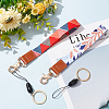 GOMAKERER 2Pcs 2 Colors Polyester Hand Wrist Lanyard for Phone Decoration Key Chain HJEW-GO0001-03-4