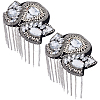 Flower Iron Chain Tassel with Rhinestone Epaulettes AJEW-WH20006-326B-P-1