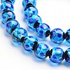 Glow in the Dark Luminous Style Handmade Silver Foil Glass Round Beads X-FOIL-I006-8mm-02-1