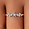 Alloy Rhinestone Plain Band Rings PW-WGAC64F-03-3