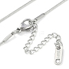 304 Stainless Steel Crystal Rhinestone Round Snake Chain Heart Pendant Necklaces for Women NJEW-Z044-02P-3