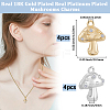 8Pcs 2 Colors Brass Micro Pave Cubic Zirconia Pendants KK-BBC0019-14-2