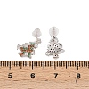 925 Sterling Silver Cubic Zirconia Stud Earrings EJEW-F394-01B-P-3