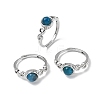 Natural Apatite Finger Rings RJEW-A084-04P-09-4
