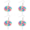 2 Pairs Lollipop Polymer Clay Dangle Earrings for Women EJEW-LP0001-49-1
