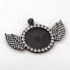 Alloy Pendant Cabochon Setting ALRI-WH0005-11YH-1