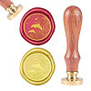 Brass Wax Seal Stamp AJEW-CP0002-21-34-1
