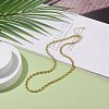 Brass Initial Letter U Link Chain Necklace for Women NJEW-JN03865-2